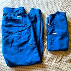 FIGS Royal Blue Joggers/Catarina Top Set